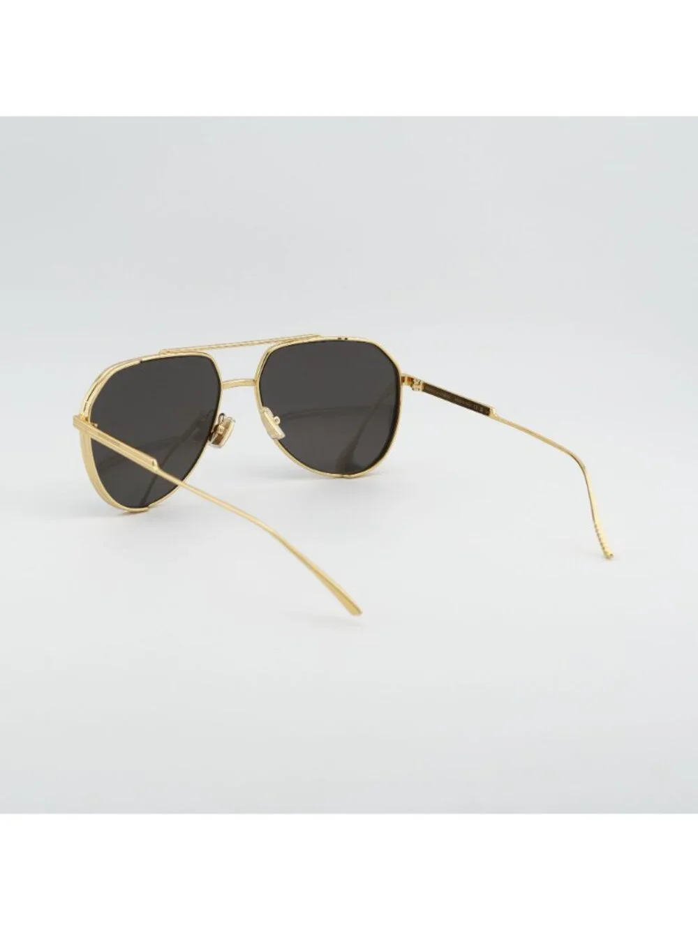 Bottega Veneta BV1465S 001 Sunglasses Gold Aviator Frame, Grey Lenses